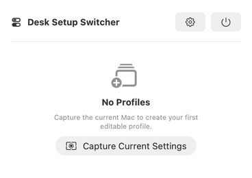 Synthetic empty tray with the Capture Current Settings action